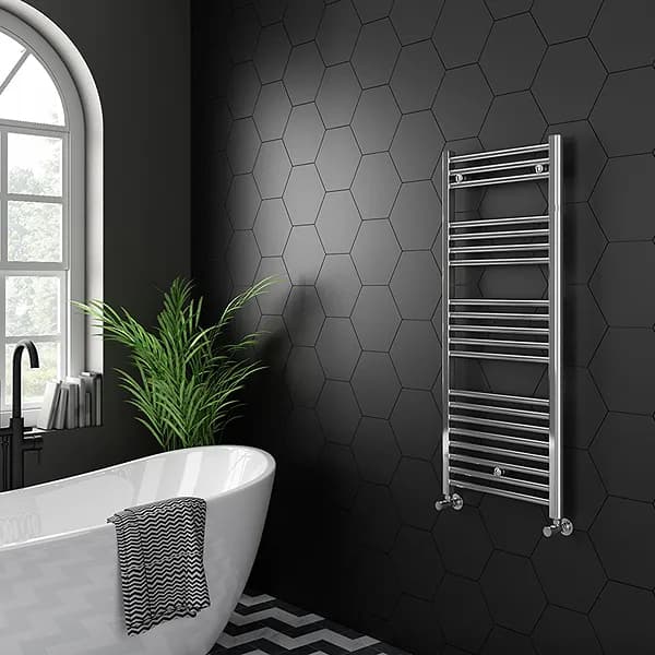 Alder Heated Towel Rail · reference photograph; selected finish may differ
