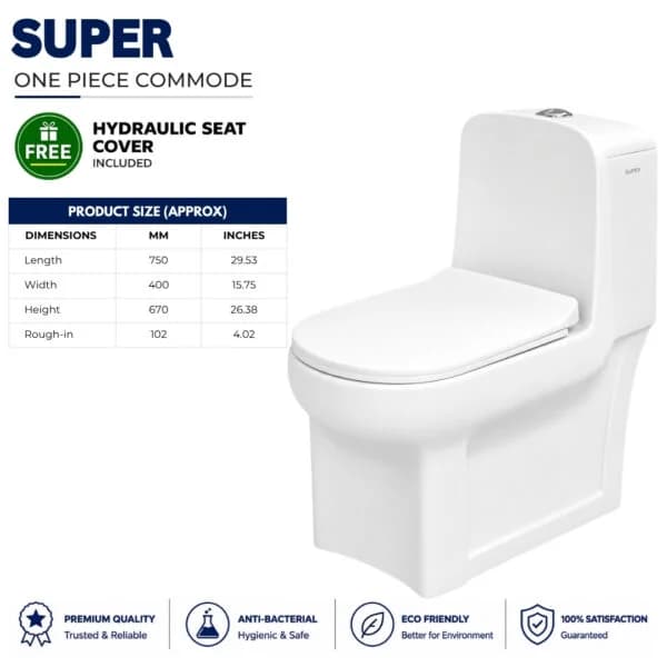 Super English Toilet – Dell Sanitary Ware · Glossy Ceramic Glaze
