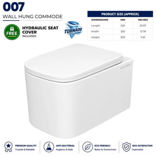 07 Wall Hang English Toilet – Dell Sanitary Ware · reference photograph; selected finish may differ